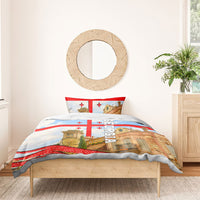 Georgia National Flag Bedding Set Tbilisi Clock Tower Heritage Sky Art
