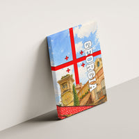 Georgia National Flag Canvas Wall Art Tbilisi Clock Tower Heritage Sky Art