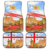 Georgia National Flag Car Mats Tbilisi Clock Tower Heritage Sky Art