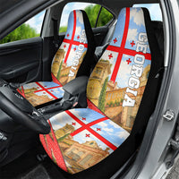 Georgia National Flag Car Seat Cover Tbilisi Clock Tower Heritage Sky Art