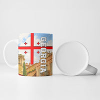 Georgia National Flag Ceramic Mug Tbilisi Clock Tower Heritage Sky Art