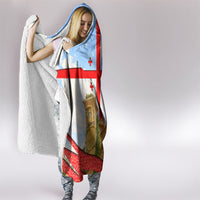 Georgia National Flag Hooded Blanket Tbilisi Clock Tower Heritage Sky Art