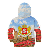 Georgia National Flag Kid Hoodie Tbilisi Clock Tower Heritage Sky Art