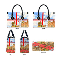 Georgia National Flag Leather Bag Tbilisi Clock Tower Heritage Sky Art