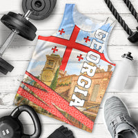 Georgia National Flag Men Tank Top Tbilisi Clock Tower Heritage Sky Art