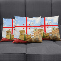 Georgia National Flag Pillow Cover Tbilisi Clock Tower Heritage Sky Art