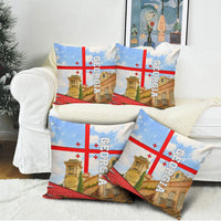 Georgia National Flag Pillow Cover Tbilisi Clock Tower Heritage Sky Art