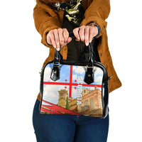 Georgia National Flag Shoulder Handbag Tbilisi Clock Tower Heritage Sky Art