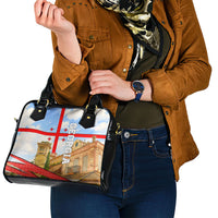 Georgia National Flag Shoulder Handbag Tbilisi Clock Tower Heritage Sky Art