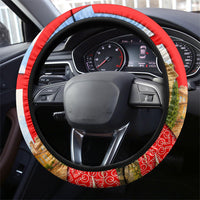Georgia National Flag Steering Wheel Cover Tbilisi Clock Tower Heritage Sky Art