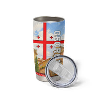 Georgia National Flag Tumbler Cup Tbilisi Clock Tower Heritage Sky Art
