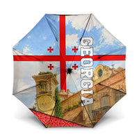 Georgia National Flag Umbrella Tbilisi Clock Tower Heritage Sky Art