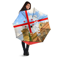 Georgia National Flag Umbrella Tbilisi Clock Tower Heritage Sky Art