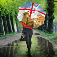 Georgia National Flag Umbrella Tbilisi Clock Tower Heritage Sky Art