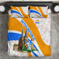 Dutch Republic Netherlands Bedding Set Patriotism Vintage Heraldic Crest Floral Tulip