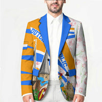 Dutch Republic Netherlands Blazer Patriotism Vintage Heraldic Crest Floral Tulip