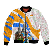 Dutch Republic Netherlands Bomber Jacket Patriotism Vintage Heraldic Crest Floral Tulip