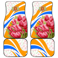 Dutch Republic Netherlands Car Mats Patriotism Vintage Heraldic Crest Floral Tulip