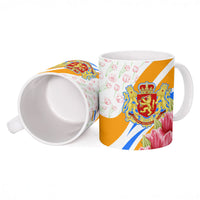 Dutch Republic Netherlands Ceramic Mug Patriotism Vintage Heraldic Crest Floral Tulip