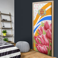 Dutch Republic Netherlands Door Cover Patriotism Vintage Heraldic Crest Floral Tulip