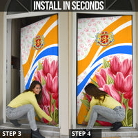 Dutch Republic Netherlands Door Cover Patriotism Vintage Heraldic Crest Floral Tulip