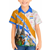 Dutch Republic Netherlands Hawaiian Shirt Patriotism Vintage Heraldic Crest Floral Tulip