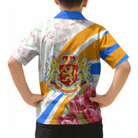 Dutch Republic Netherlands Hawaiian Shirt Patriotism Vintage Heraldic Crest Floral Tulip