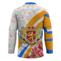 Dutch Republic Netherlands Hockey Jersey Patriotism Vintage Heraldic Crest Floral Tulip