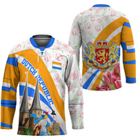 Dutch Republic Netherlands Hockey Jersey Patriotism Vintage Heraldic Crest Floral Tulip