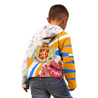 Dutch Republic Netherlands Kid Hoodie Patriotism Vintage Heraldic Crest Floral Tulip