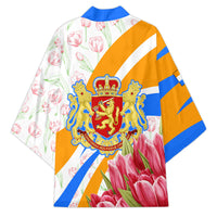 Dutch Republic Netherlands Kimono Patriotism Vintage Heraldic Crest Floral Tulip