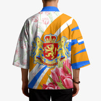 Dutch Republic Netherlands Kimono Patriotism Vintage Heraldic Crest Floral Tulip