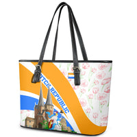 Dutch Republic Netherlands Leather Tote Bag Patriotism Vintage Heraldic Crest Floral Tulip