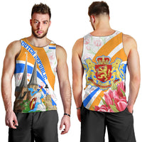 Dutch Republic Netherlands Men Tank Top Patriotism Vintage Heraldic Crest Floral Tulip