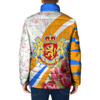 Dutch Republic Netherlands Padded Jacket Patriotism Vintage Heraldic Crest Floral Tulip
