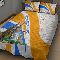 Dutch Republic Netherlands Quilt Bed Set Patriotism Vintage Heraldic Crest Floral Tulip