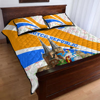 Dutch Republic Netherlands Quilt Bed Set Patriotism Vintage Heraldic Crest Floral Tulip