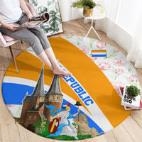 Dutch Republic Netherlands Round Carpet Patriotism Vintage Heraldic Crest Floral Tulip
