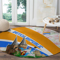 Dutch Republic Netherlands Round Carpet Patriotism Vintage Heraldic Crest Floral Tulip