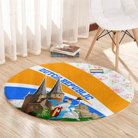 Dutch Republic Netherlands Round Carpet Patriotism Vintage Heraldic Crest Floral Tulip