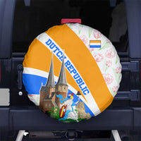 Dutch Republic Netherlands Spare Tire Cover Patriotism Vintage Heraldic Crest Floral Tulip