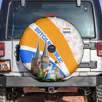 Dutch Republic Netherlands Spare Tire Cover Patriotism Vintage Heraldic Crest Floral Tulip