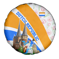 Dutch Republic Netherlands Spare Tire Cover Patriotism Vintage Heraldic Crest Floral Tulip