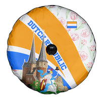 Dutch Republic Netherlands Spare Tire Cover Patriotism Vintage Heraldic Crest Floral Tulip