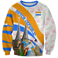 Dutch Republic Netherlands Sweatshirt Patriotism Vintage Heraldic Crest Floral Tulip