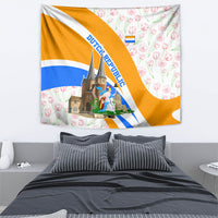 Dutch Republic Netherlands Tapestry Patriotism Vintage Heraldic Crest Floral Tulip
