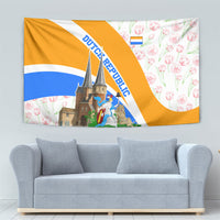 Dutch Republic Netherlands Tapestry Patriotism Vintage Heraldic Crest Floral Tulip