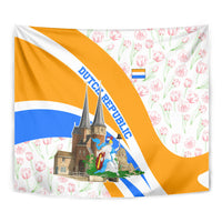 Dutch Republic Netherlands Tapestry Patriotism Vintage Heraldic Crest Floral Tulip