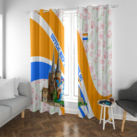 Dutch Republic Netherlands Window Curtain Patriotism Vintage Heraldic Crest Floral Tulip