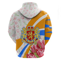 Dutch Republic Netherlands Zip Hoodie Patriotism Vintage Heraldic Crest Floral Tulip